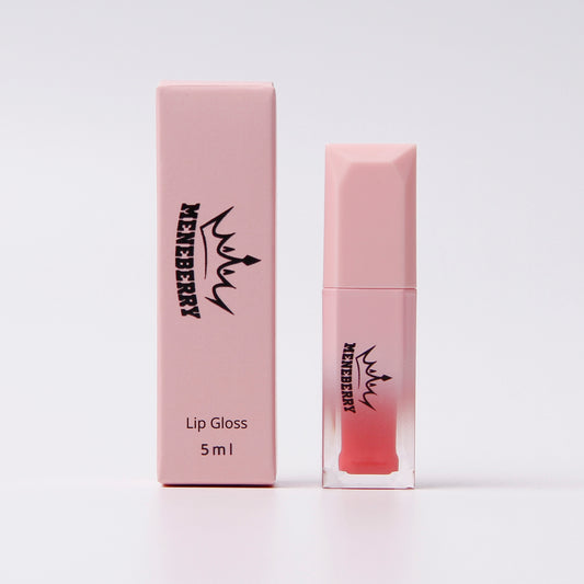 MENEBERRY Lip Gloss - 5ml of Irresistible Shine, Moisturizing, & Hydration for Luscious Lips (Pink) - 1PC